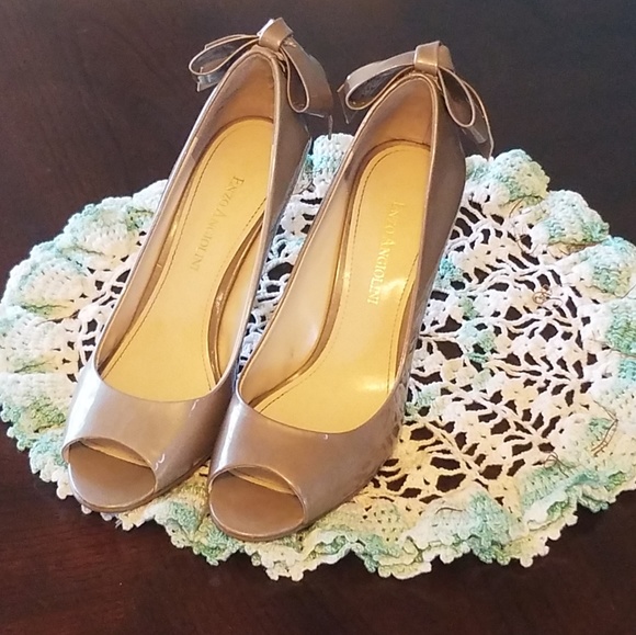 Enzo Angiolini peep toe bow tie Pumps - Picture 2 of 7